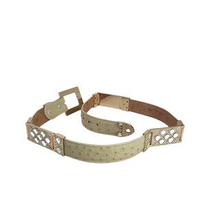 El General Womens Size 12 Blingy Ostrich Leather Belt